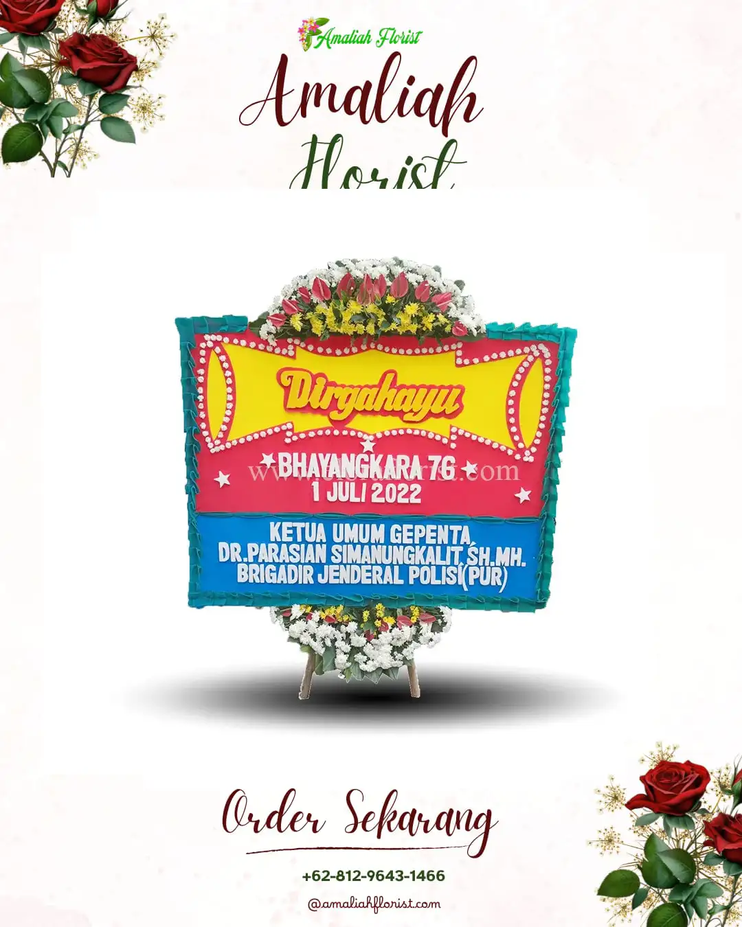 Papan Bunga HUT Ulang Tahun Berbak